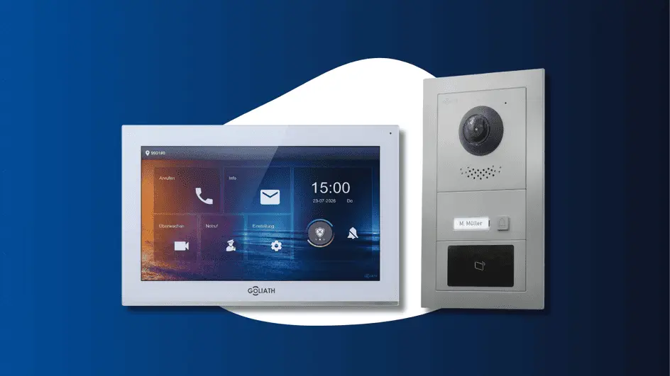 IP-Video-Türsprechanlage mit Außenkamera und Innenmonitor