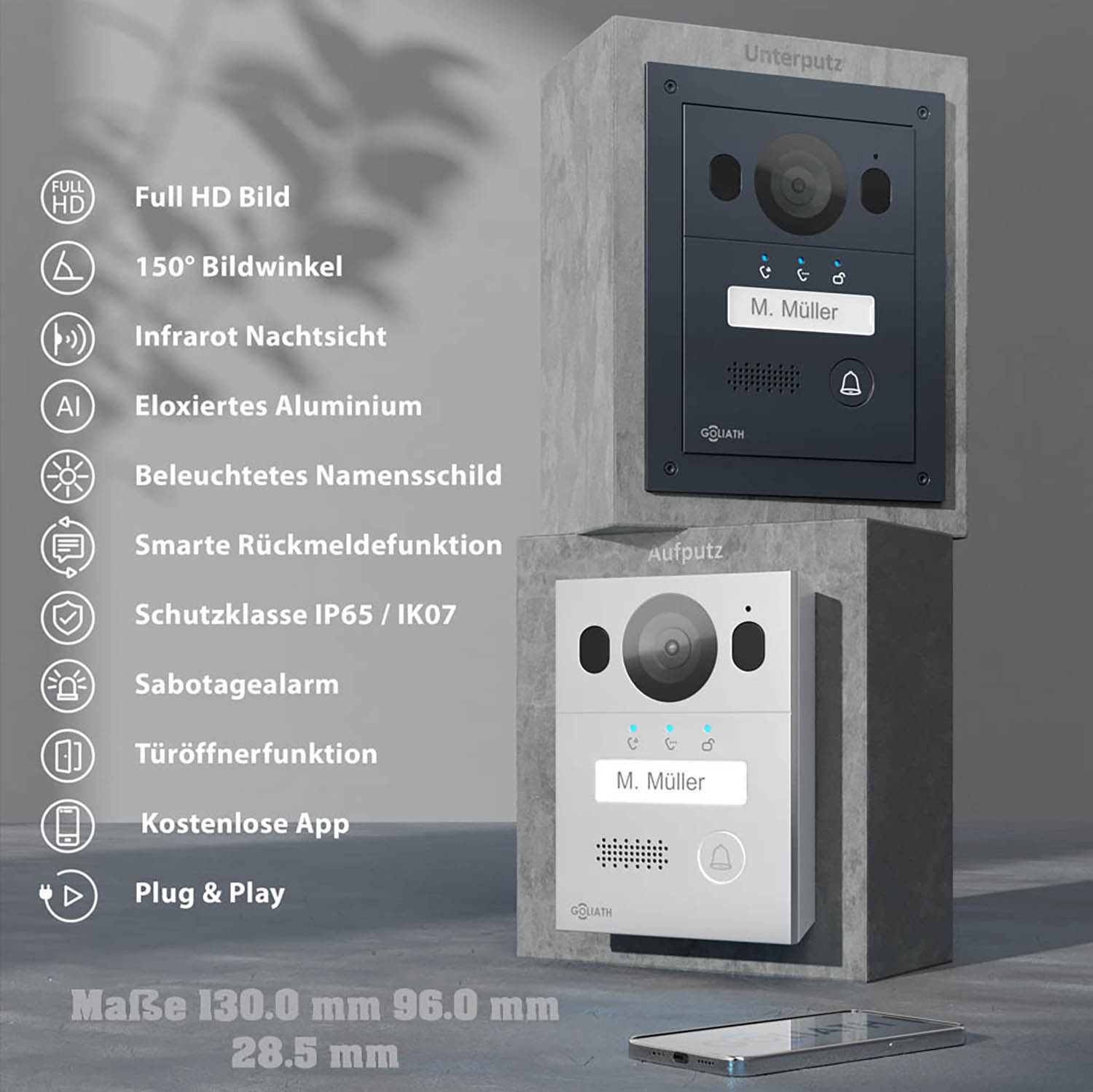 Türklingel mit Kamera Klingel Ausenstation Goliath Basic Line