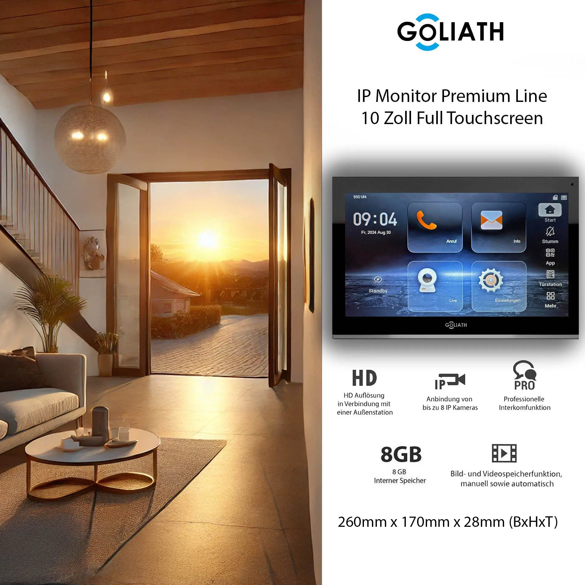 AV-VTI10SV2 Goliath 10-Zoll Monitor Schwarz Trsprechanlage