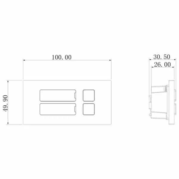 Goliath_Hybrid_2er_klingel_modul_Silber_zeichnung