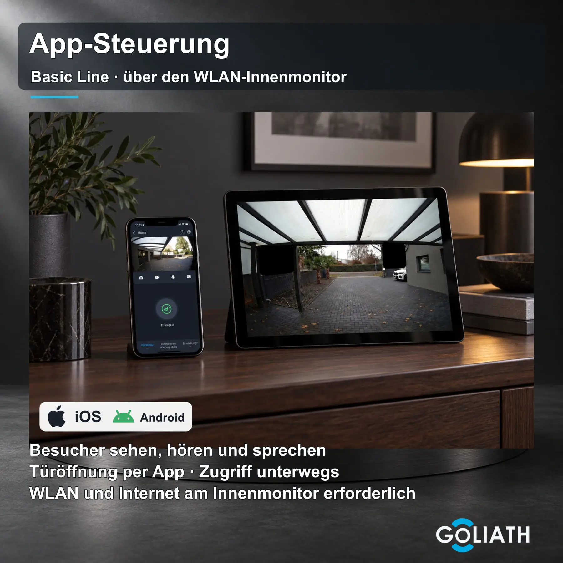 Goliath Basic Line Türklingel – App-Steuerung über den WLAN-Monitor