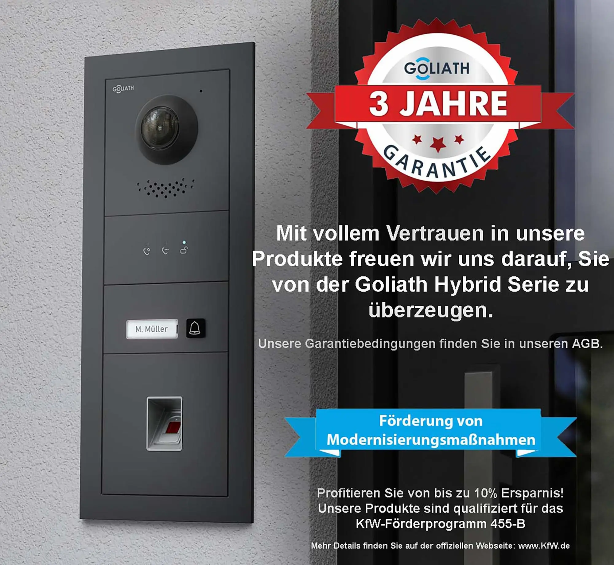 Goliath 3 Jahre Garantie für Sicherheitstechnik